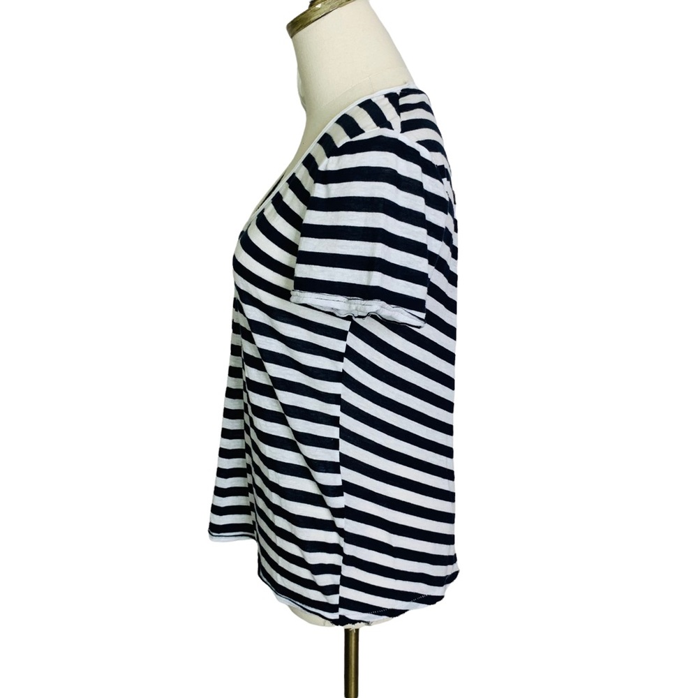 Rag & Bone Linen Blend Striped Knit Top MEDIUM 3190 - Picture 4 of 7